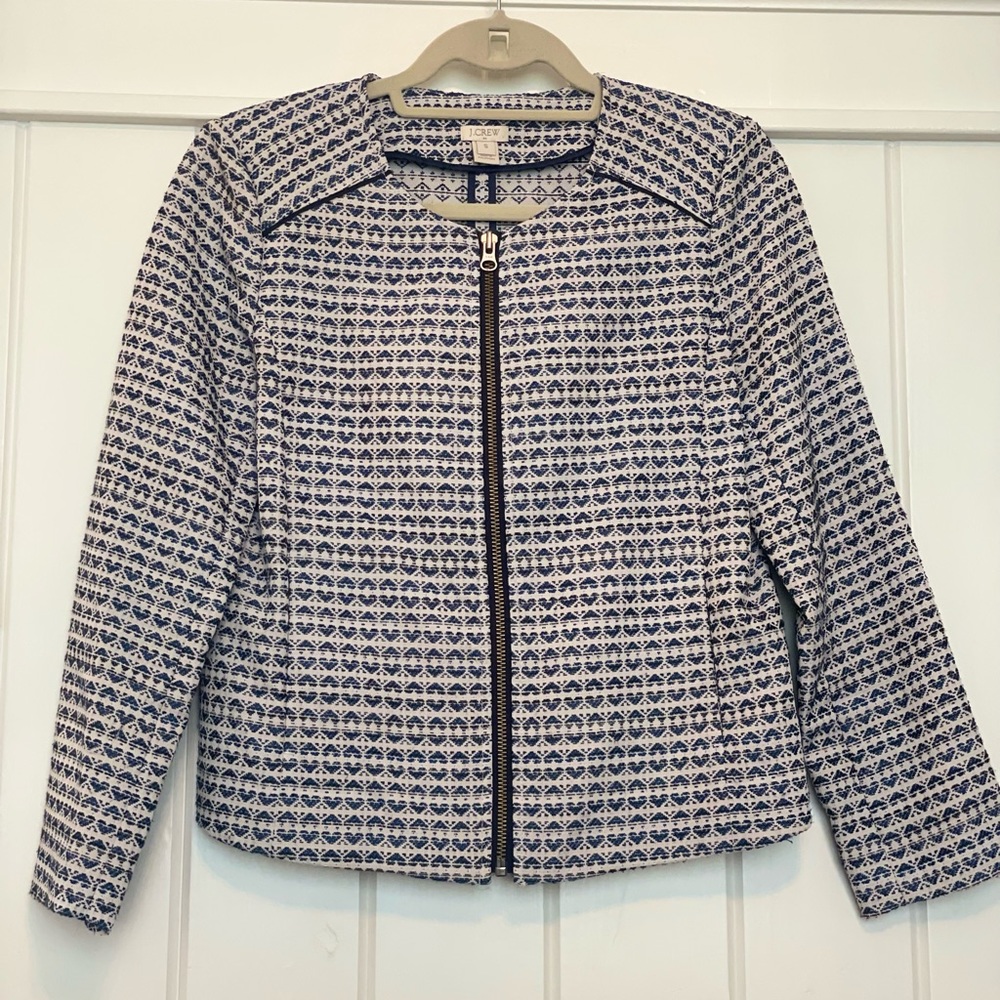 Women’s J. Crew Factory Blazer Blue White Size Small